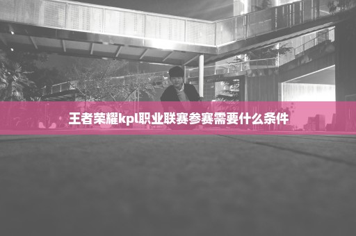 王者荣耀kpl职业联赛参赛需要什么条件