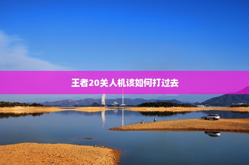 王者20关人机该如何打过去