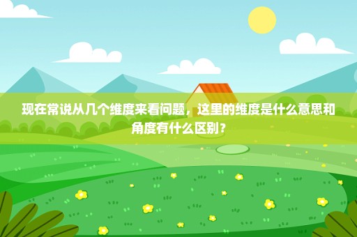 现在常说从几个维度来看问题，这里的维度是什么意思和角度有什么区别？