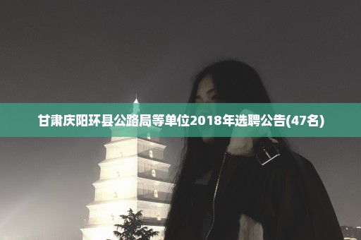 甘肃庆阳环县公路局等单位2018年选聘公告(47名)