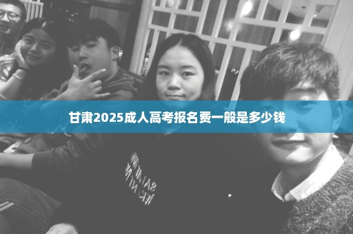 甘肃2025成人高考报名费一般是多少钱