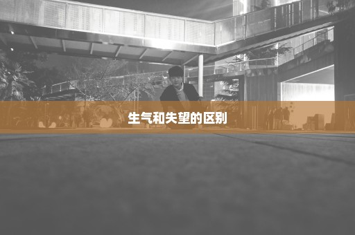 生气和失望的区别