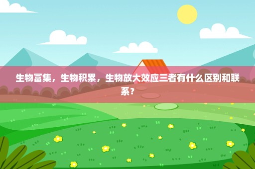 生物富集，生物积累，生物放大效应三者有什么区别和联系？
