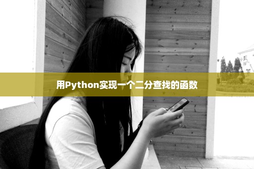 用Python实现一个二分查找的函数