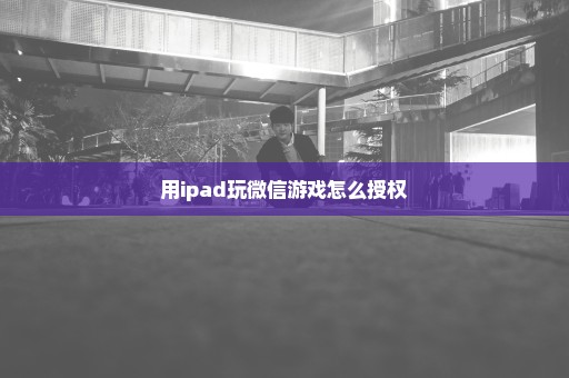用ipad玩微信游戏怎么授权