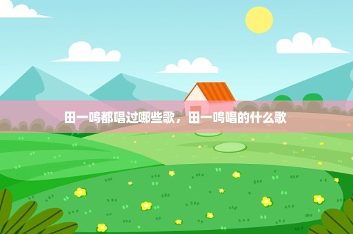 田一鸣都唱过哪些歌，田一鸣唱的什么歌 