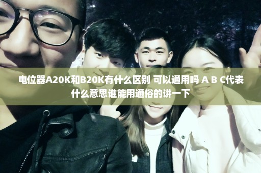 电位器A20K和B20K有什么区别 可以通用吗 A B C代表什么意思谁能用通俗的讲一下