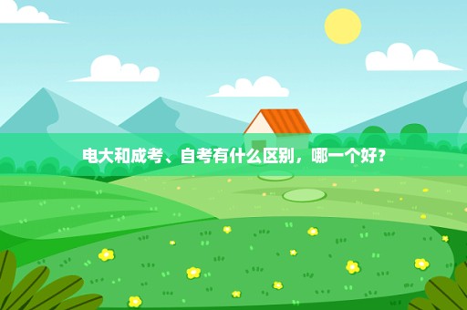 电大和成考、自考有什么区别，哪一个好？