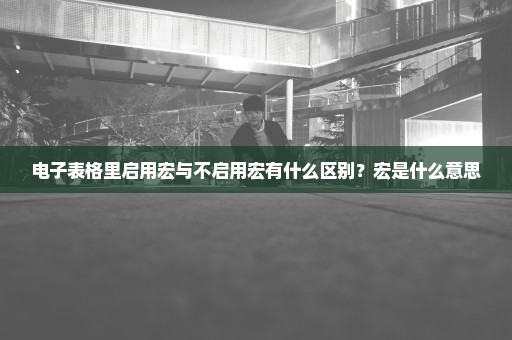 电子表格里启用宏与不启用宏有什么区别？宏是什么意思