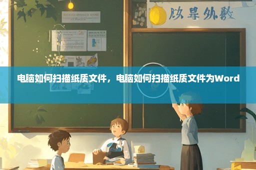 电脑如何扫描纸质文件，电脑如何扫描纸质文件为Word 