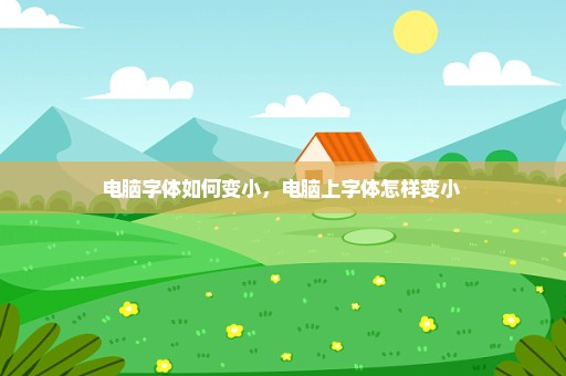 电脑字体如何变小，电脑上字体怎样变小 