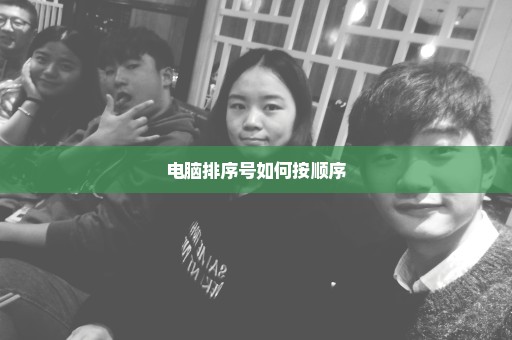 电脑排序号如何按顺序