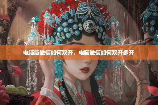 电脑版微信如何双开，电脑微信如何双开多开 