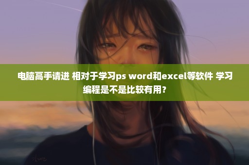 电脑高手请进 相对于学习ps word和excel等软件 学习编程是不是比较有用？
