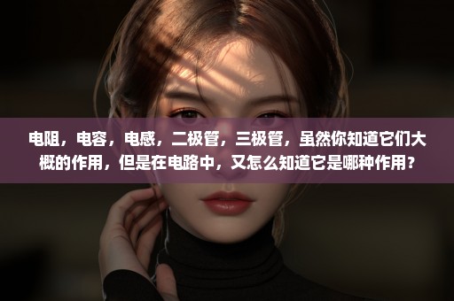 电阻，电容，电感，二极管，三极管，虽然你知道它们大概的作用，但是在电路中，又怎么知道它是哪种作用？