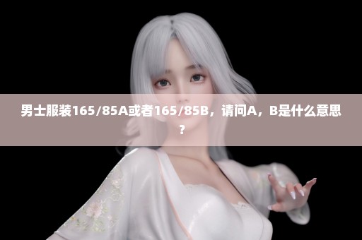 男士服装165/85A或者165/85B，请问A，B是什么意思？