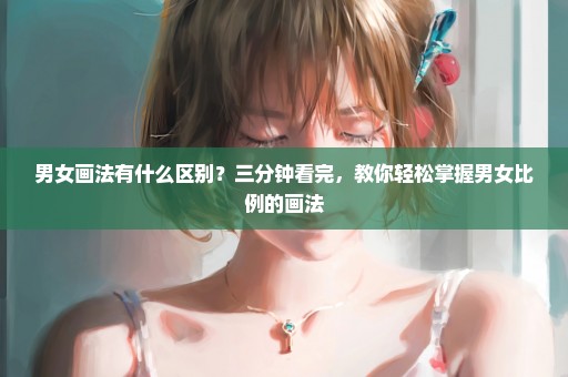 男女画法有什么区别？三分钟看完，教你轻松掌握男女比例的画法