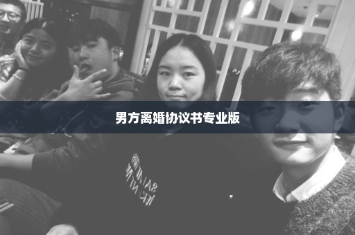 男方离婚协议书专业版