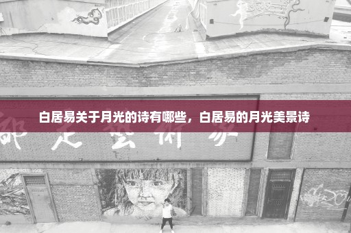 白居易关于月光的诗有哪些，白居易的月光美景诗 