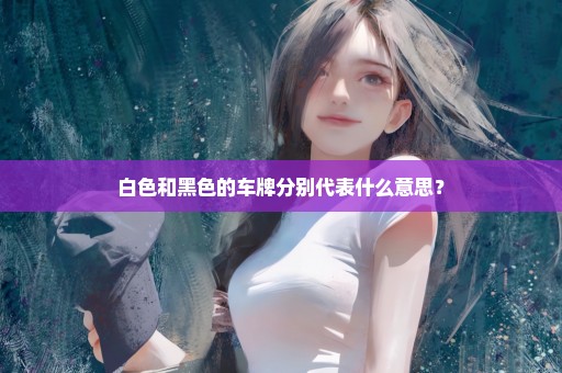 白色和黑色的车牌分别代表什么意思？