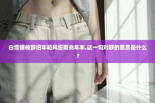 白雪银枝辞旧年和风细雨兆年丰,这一句对联的意思是什么？