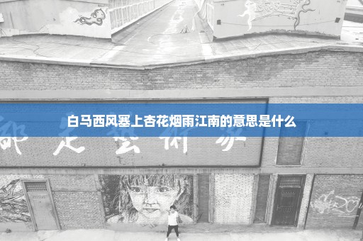 白马西风塞上杏花烟雨江南的意思是什么
