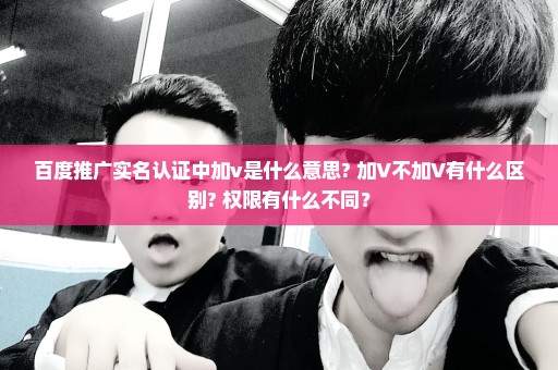 百度推广实名认证中加v是什么意思? 加V不加V有什么区别? 权限有什么不同？