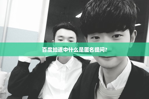 百度知道中什么是匿名提问?
