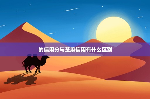 的信用分与芝麻信用有什么区别