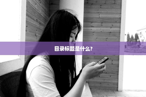 目录标题是什么?