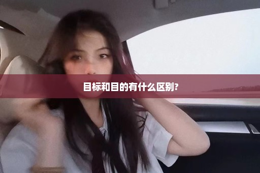 目标和目的有什么区别?
