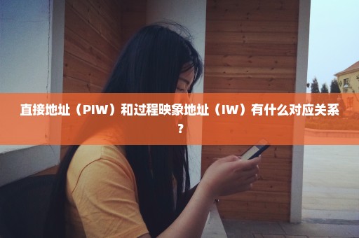 直接地址（PIW）和过程映象地址（IW）有什么对应关系？