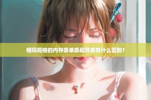 相同规格的内存条单条和双条有什么区别？