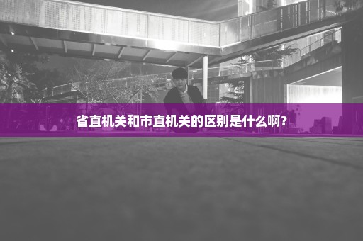 省直机关和市直机关的区别是什么啊？