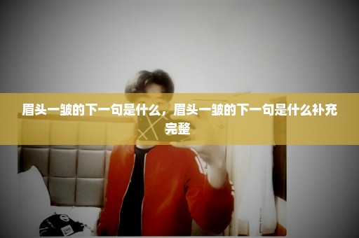 眉头一皱的下一句是什么，眉头一皱的下一句是什么补充完整 