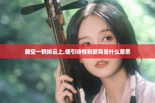 睛空一鹤排云上,便引诗情到碧霄是什么意思