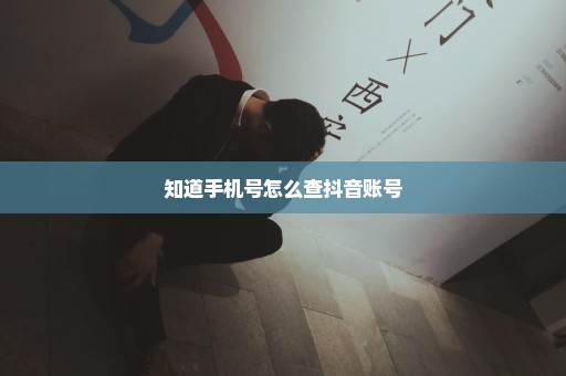 知道手机号怎么查抖音账号