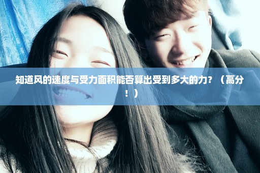 知道风的速度与受力面积能否算出受到多大的力？（高分！）