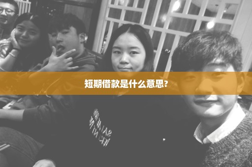 短期借款是什么意思?