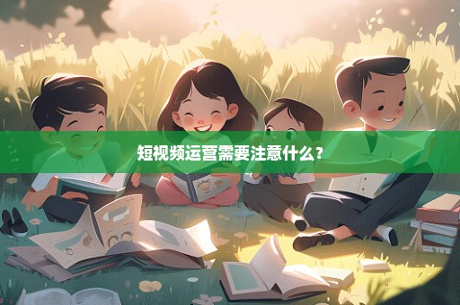 短视频运营需要注意什么？