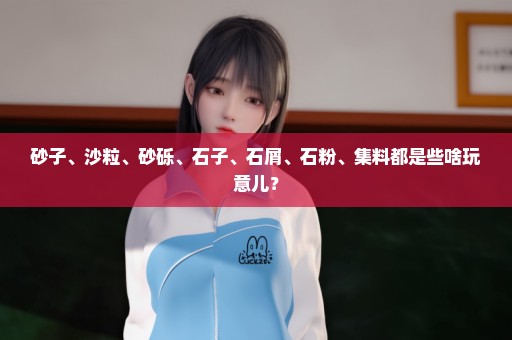 砂子、沙粒、砂砾、石子、石屑、石粉、集料都是些啥玩意儿？