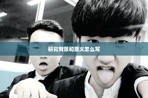 研究背景和意义怎么写