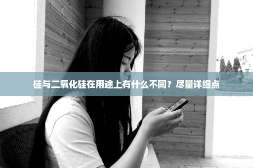 硅与二氧化硅在用途上有什么不同？尽量详细点