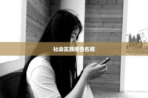 社会实践报告名称