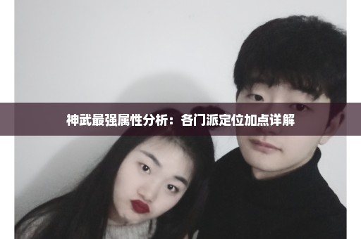 神武最强属性分析：各门派定位加点详解