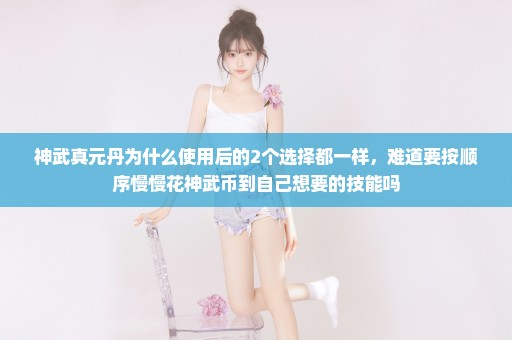 神武真元丹为什么使用后的2个选择都一样，难道要按顺序慢慢花神武币到自己想要的技能吗