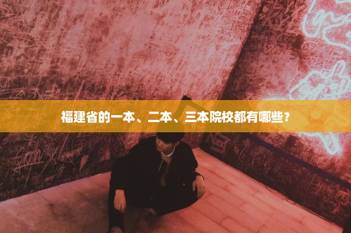福建省的一本、二本、三本院校都有哪些？