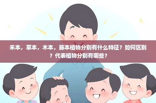 禾本，草本，木本，藤本植物分别有什么特征？如何区别？代表植物分别有哪些？