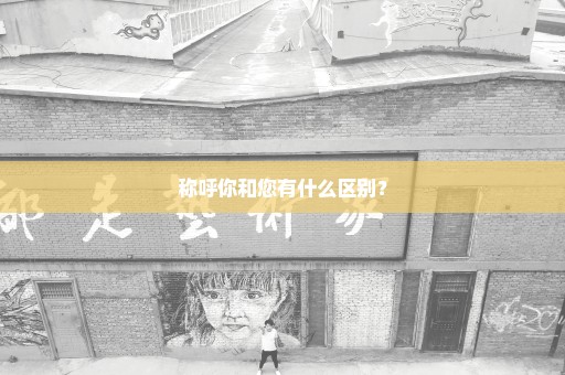 称呼你和您有什么区别？