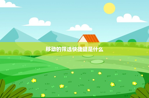移动的筛选快捷键是什么